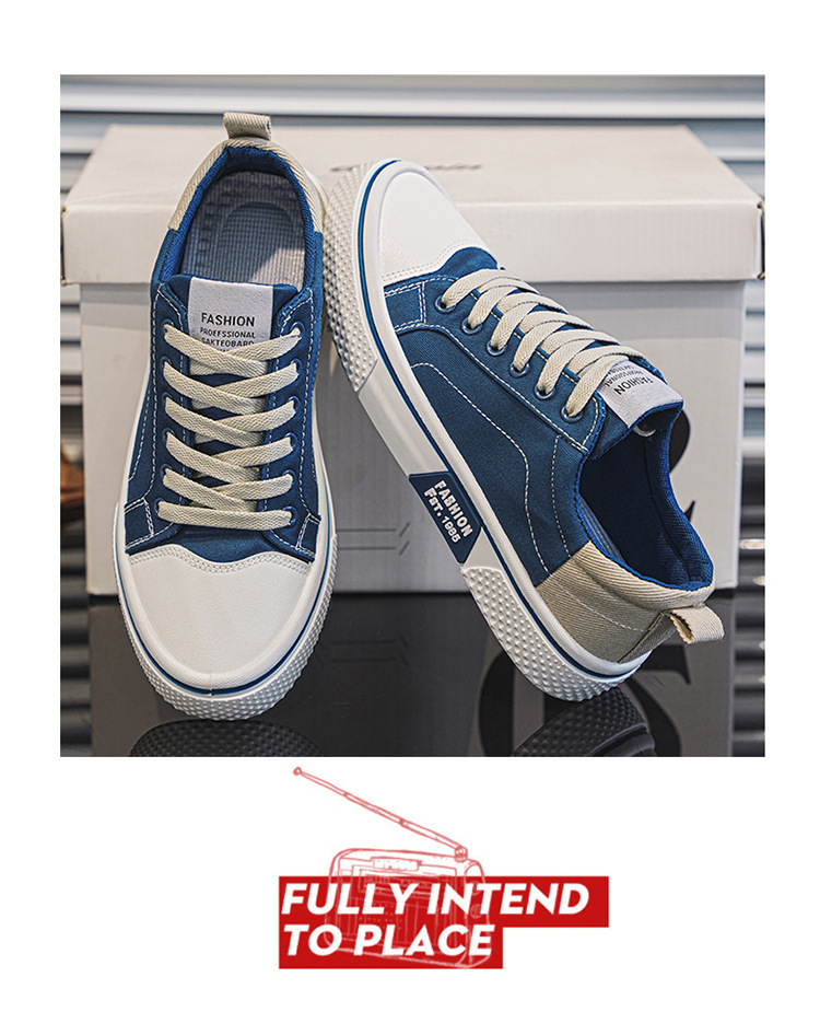Atmungsaktive Herren-Freizeitschuhe aus Canvas mit Schnürung detail 6