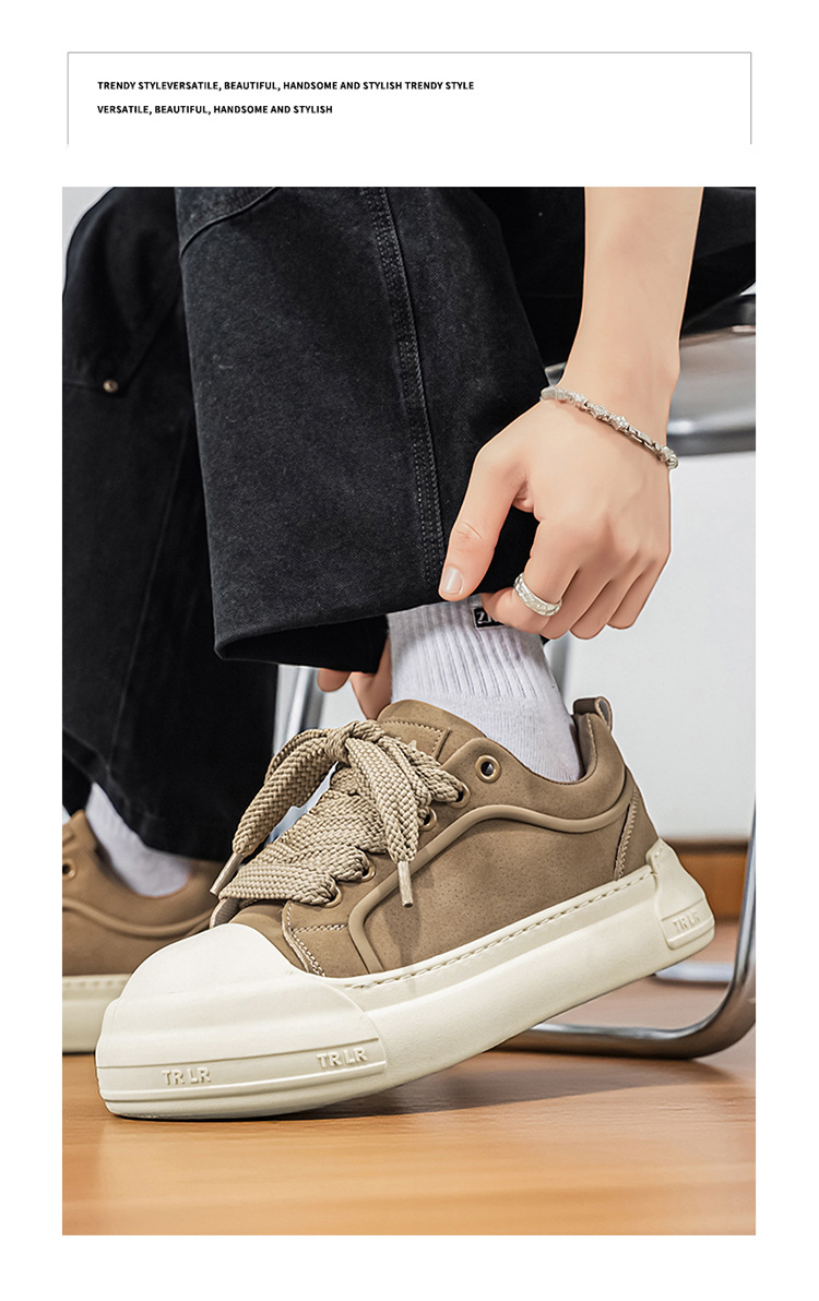 Men's Platform Lace-Up Chunky Casual Shoes detail 16