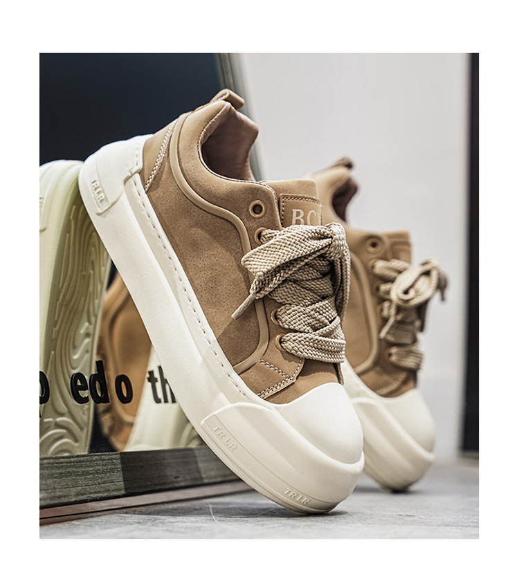 Men's Platform Lace-Up Chunky Casual Shoes detail 17