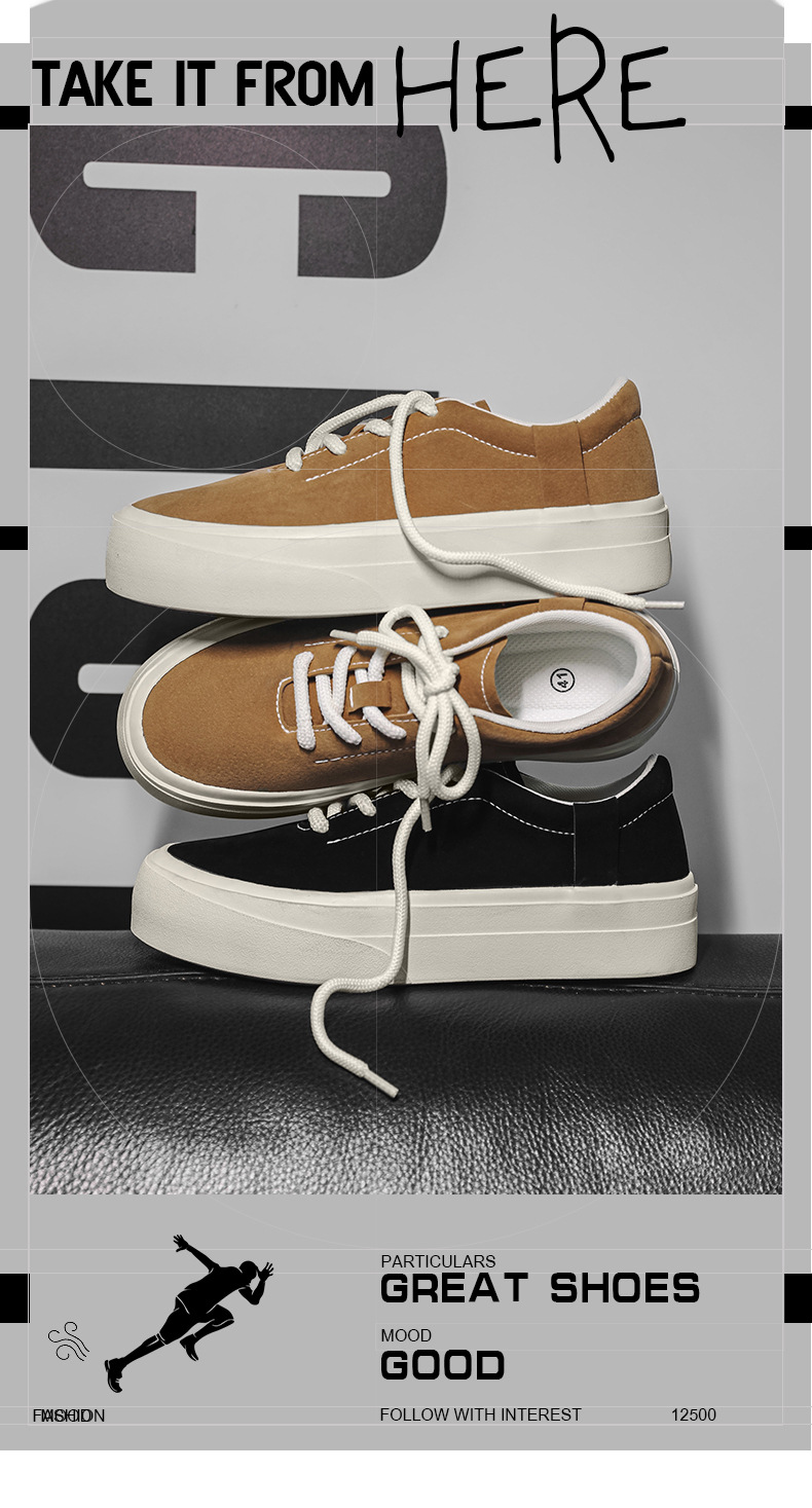 Herren-Freizeitschuhe aus Wildleder mit Plateausohle und Schnürung detail 1