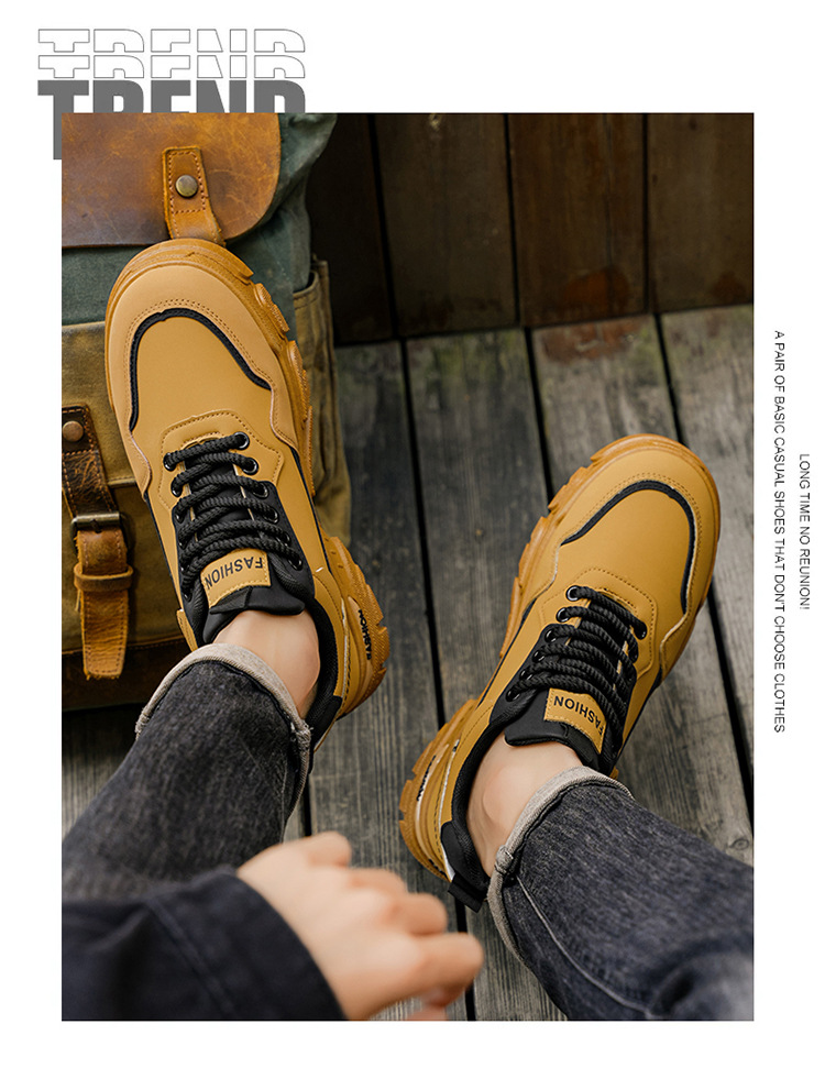 Chaussures casual pour homme à lacets et semelle antidérapante bicolore detail 2