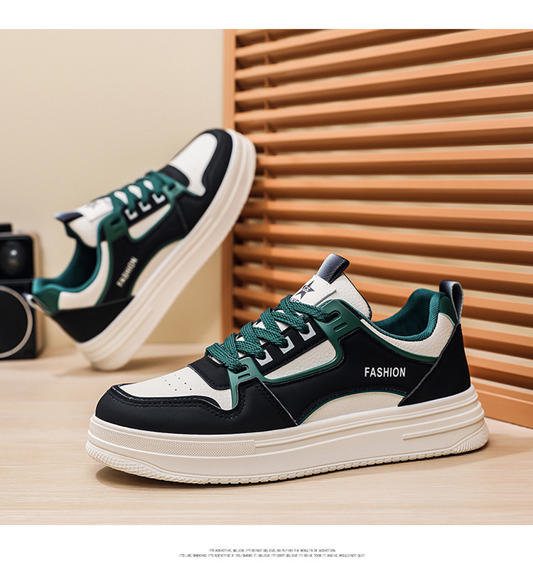 Men's Colorblock Lace-Up PU Leather Casual Shoes detail 4
