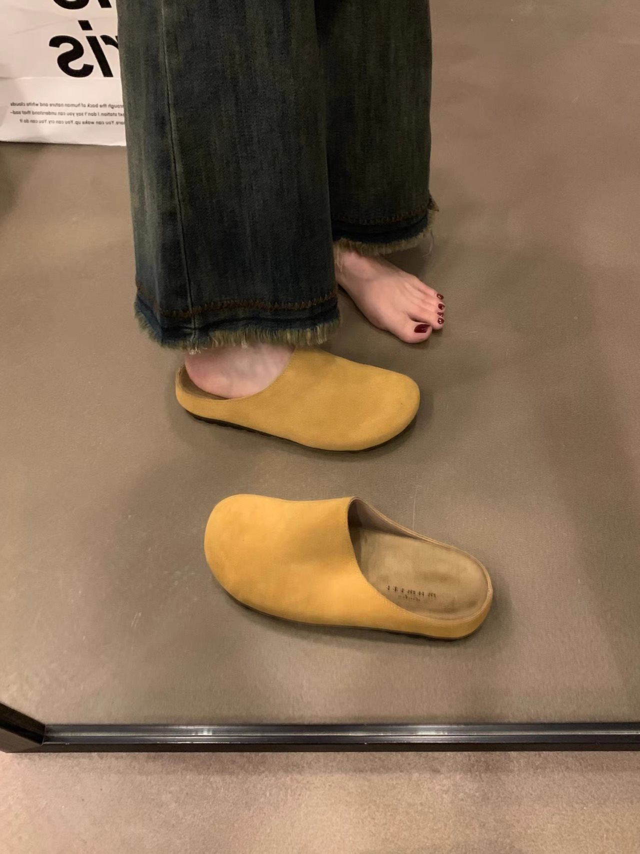 Pantuflas destalonadas cómodas de ante para mujer detail 4