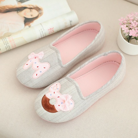 Pantuflas de casa para mujer en suave algodón transpirable slip-on 2