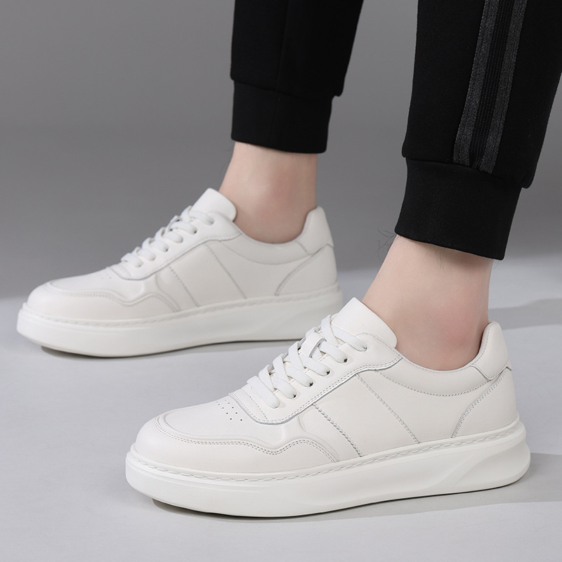 Men's Leather Cushioned Platform Casual Shoes 4