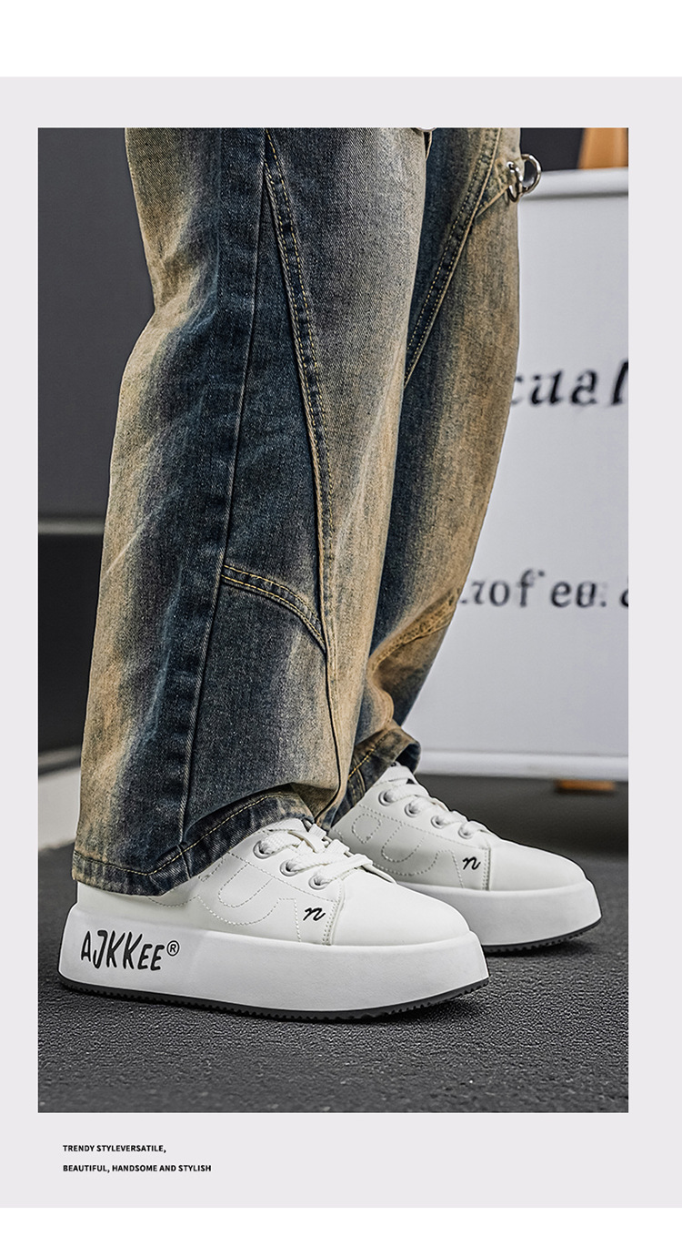 Unisex Plateau Freizeitschuhe zum Schnüren mit Erhöhung detail 3