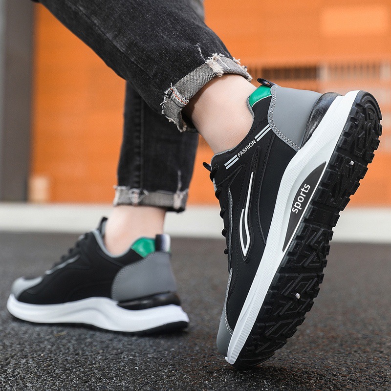 Gedämpfte Herren-Sneaker mit Schnürung im Colorblock-Design 3