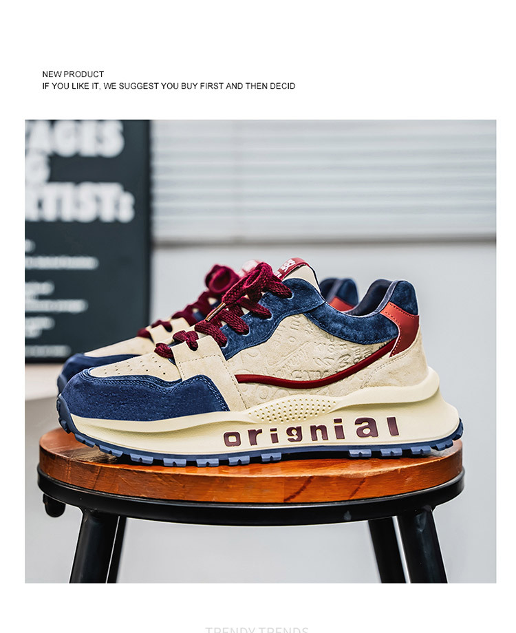 Men's Colorblock Cushioned Platform Casual Shoes detail 5