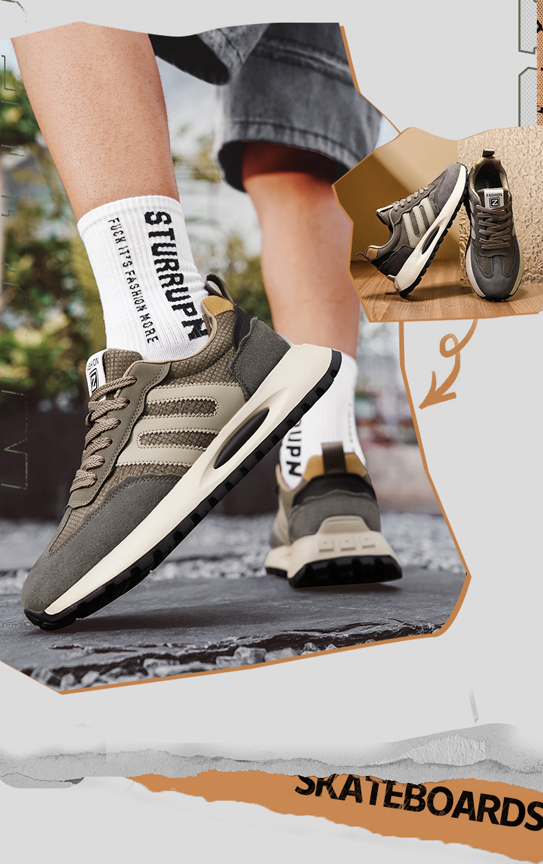 Scarpe casual da uomo ammortizzate e traspiranti con design color block detail 1