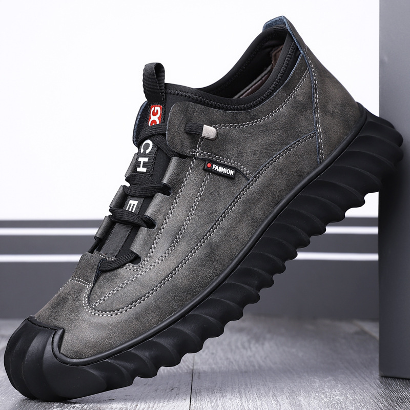 Men's Non-Slip PU Leather Lace-Up Casual Shoes