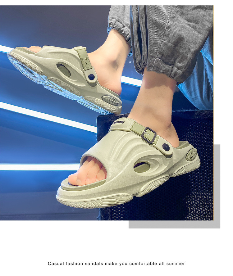 Chaussons légers en EVA pour hommes à bout ouvert et amorti detail 8