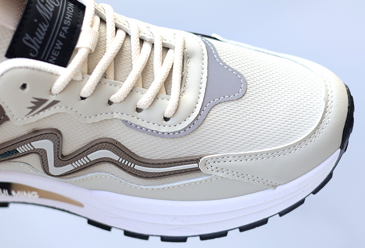 Sneakers casual da uomo traspiranti stringate con motivo color block detail 17