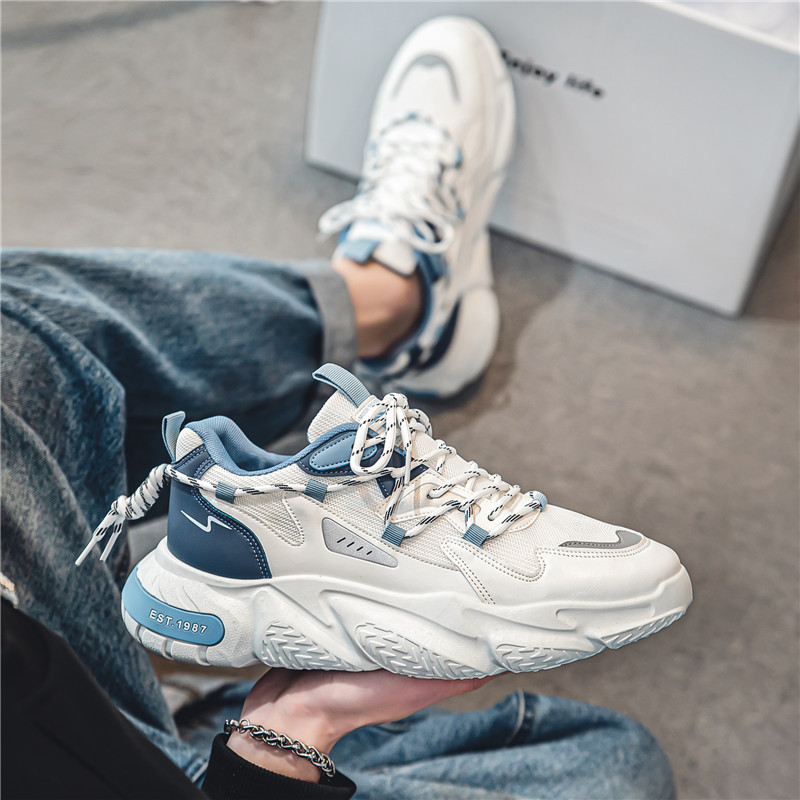 Men's Breathable Colorblock Platform Casual Sneakers 3