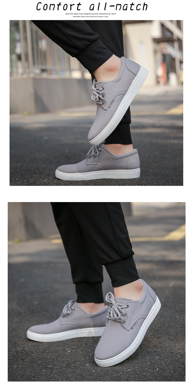 Men's Breathable Canvas Colorblock Casual Shoes detail 10