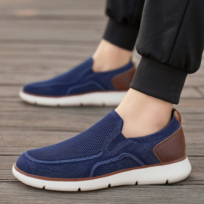 Atmungsaktive Strick-Slip-On-Freizeitschuhe für Herren 5