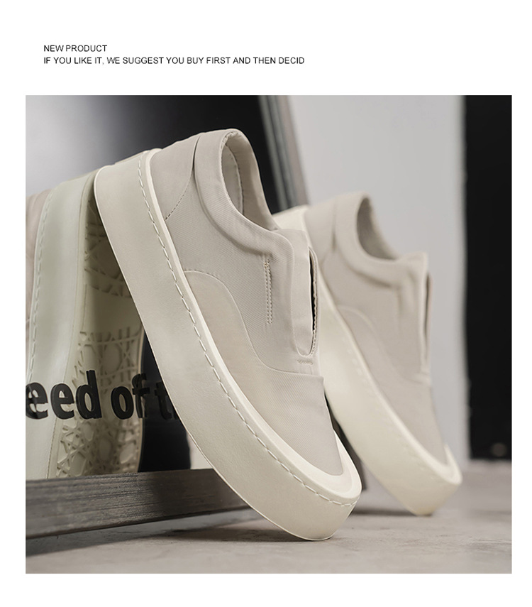Zapatos casuales slip-on de lona con plataforma para hombre detail 5