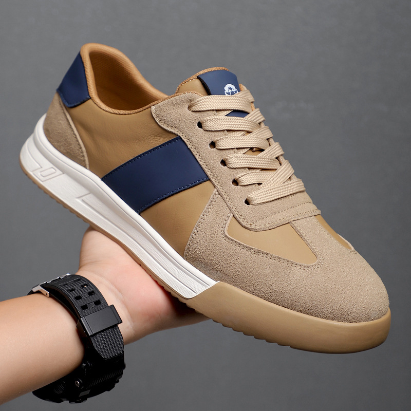Men's Colorblock Leather Lace-Up Casual Shoes 3