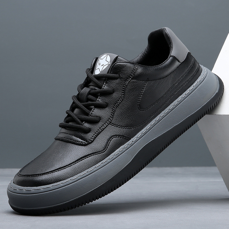 Rutschfeste Leder-Freizeitschuhe für Herren mit Schnürung