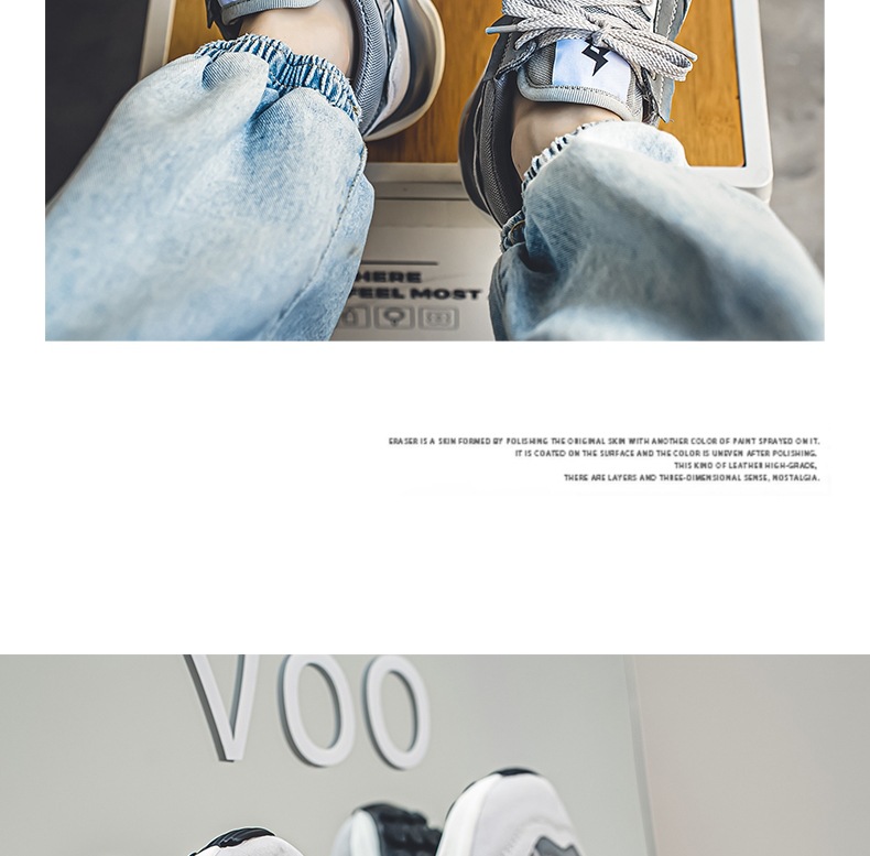 Chaussures casual pour homme respirantes à lacets style color-block detail 9