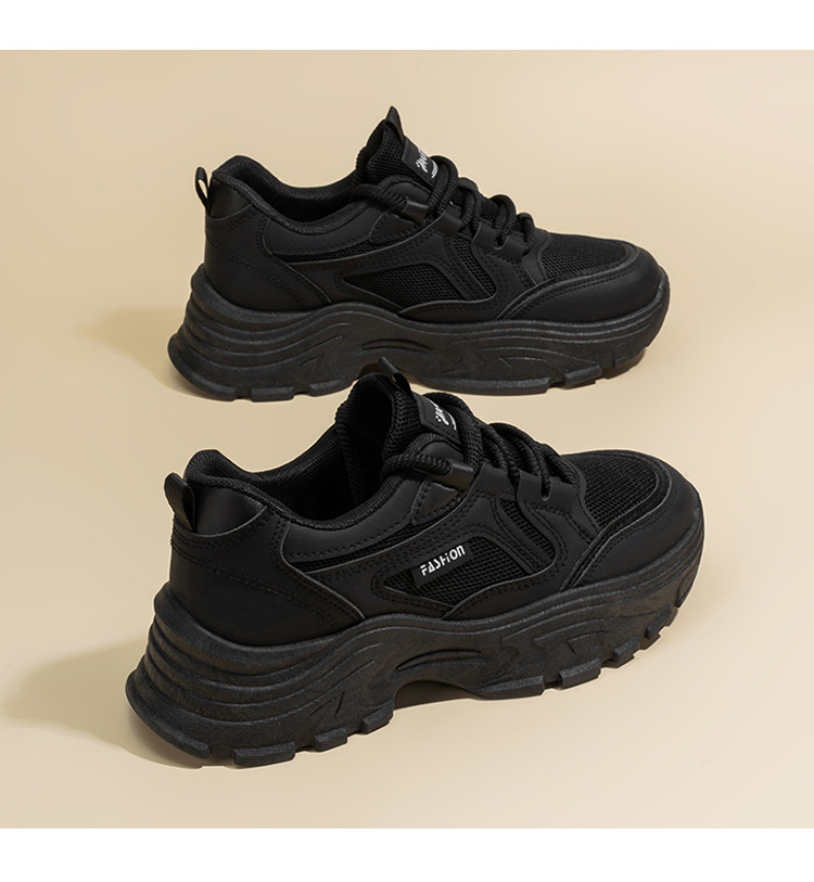 Atmungsaktive Plateau-Sneaker für Damen mit dicker Sohle detail 10