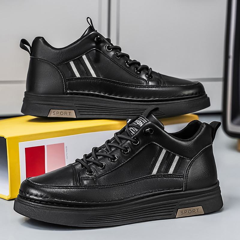 Rutschfeste PU-Leder-Freizeitschuhe für Herren 3