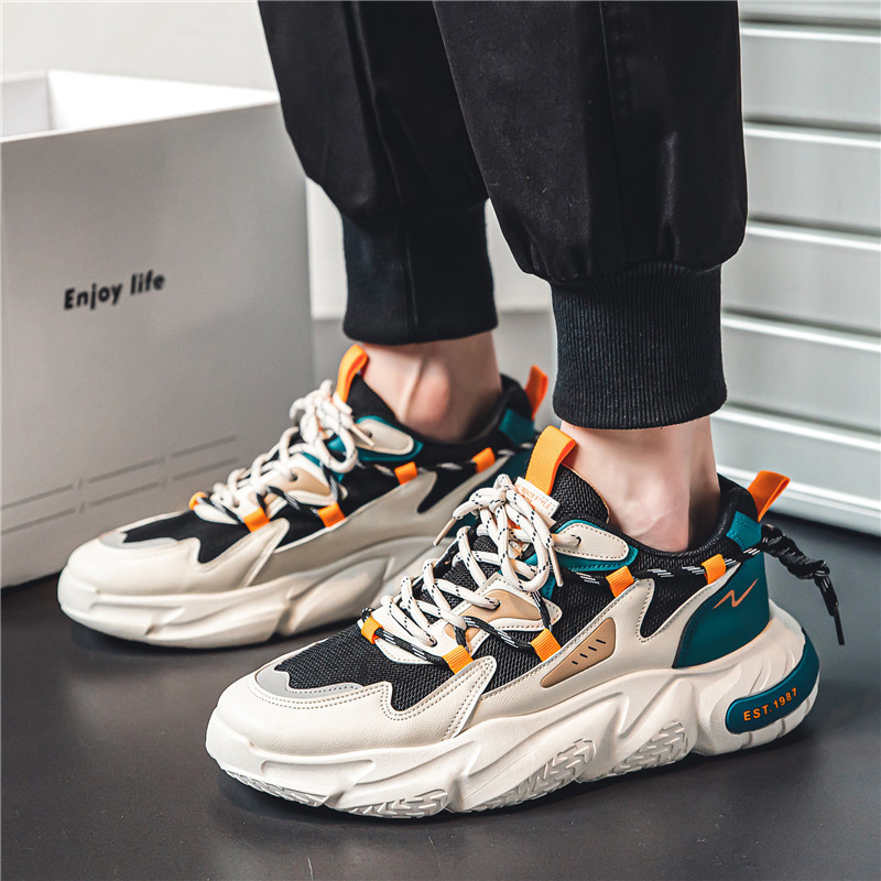 Men's Breathable Colorblock Platform Casual Sneakers 2