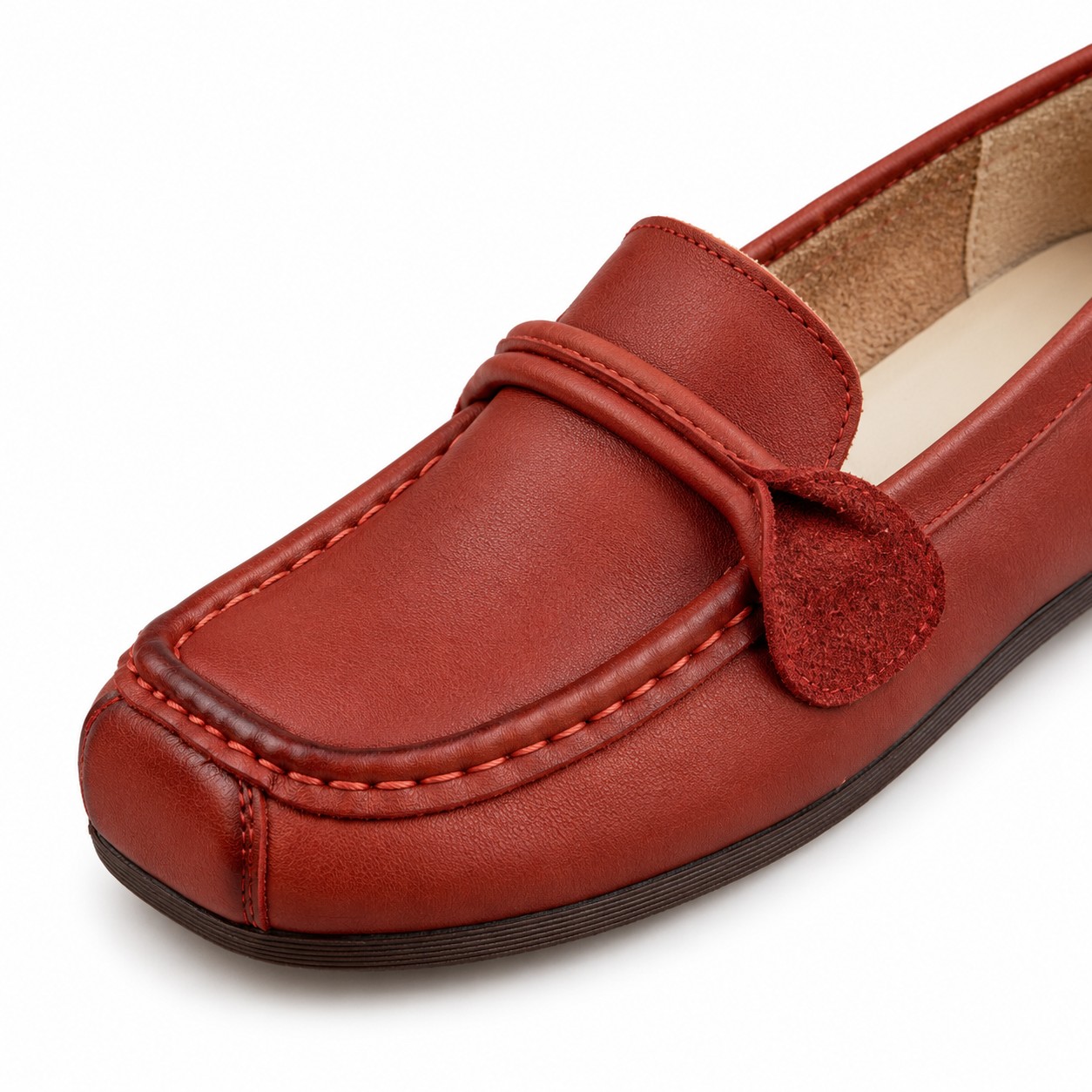 Women's Full-Grain Leather Penny Loafer Flats 7