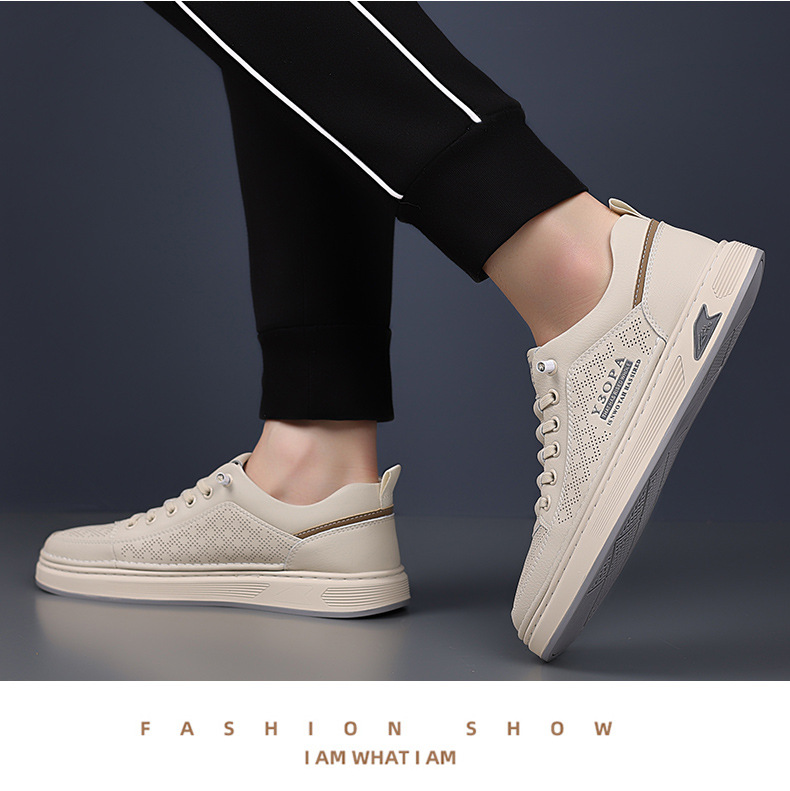 Atmungsaktive Herren-Freizeitschuhe mit Perforation & Schnürung detail 2