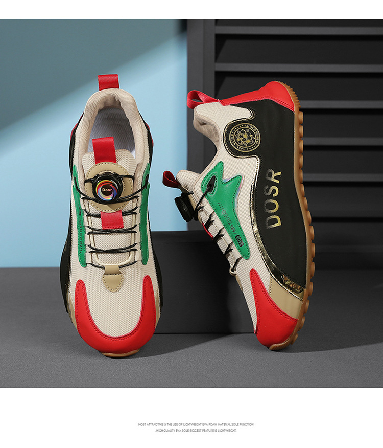 Ademende herensneakers met colorblock en draaisluiting detail 8