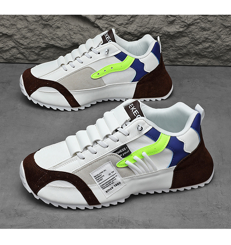 Scarpe casual da uomo traspiranti stringate con plateau e motivo color block detail 9