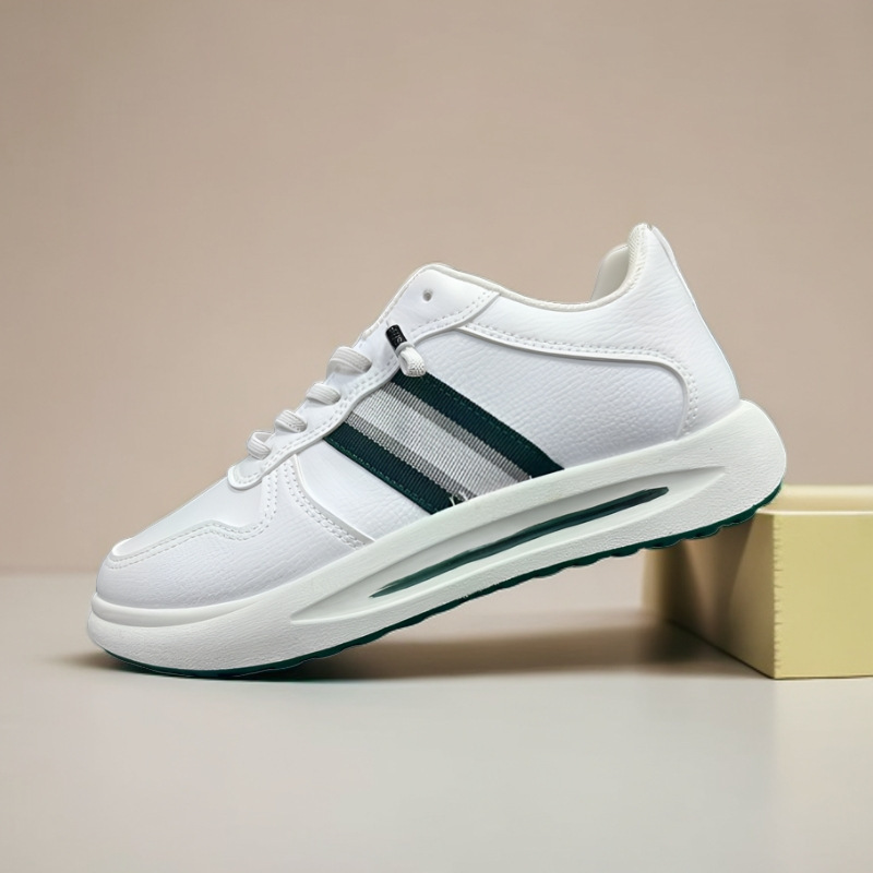 Men's Striped Lace-Up PU Leather Casual Sneakers detail 1