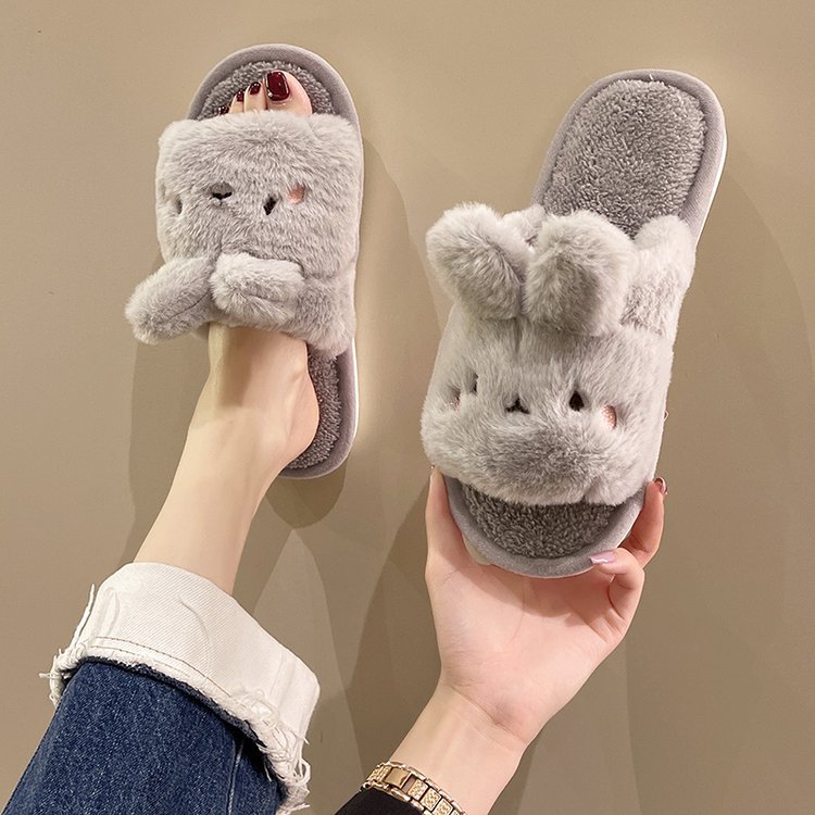 Women's Cozy Plush Open-Toe Slippers 5