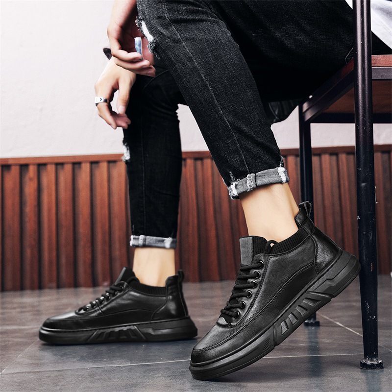 Warme heren casual schoenen van PU-leer met pluche voering detail 10