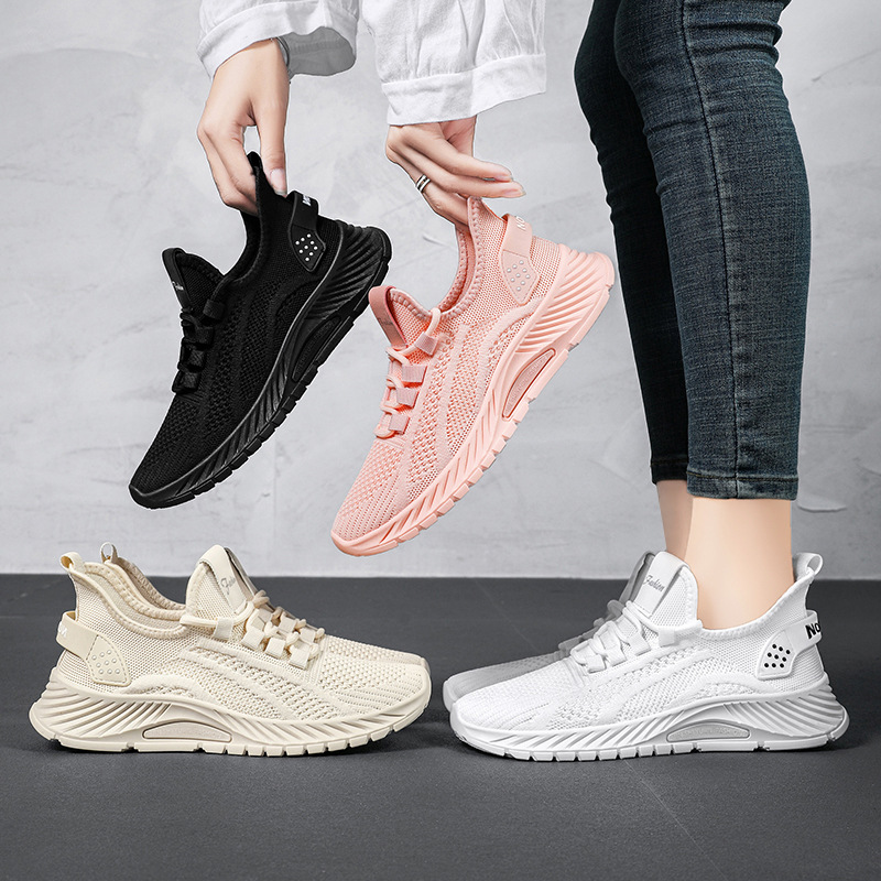 Women's Breathable Knit Lace-Up Running Shoes 5