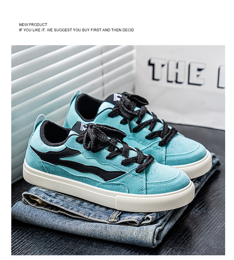 Men's Colorblock Lace-Up Casual Skate Shoes detail 5