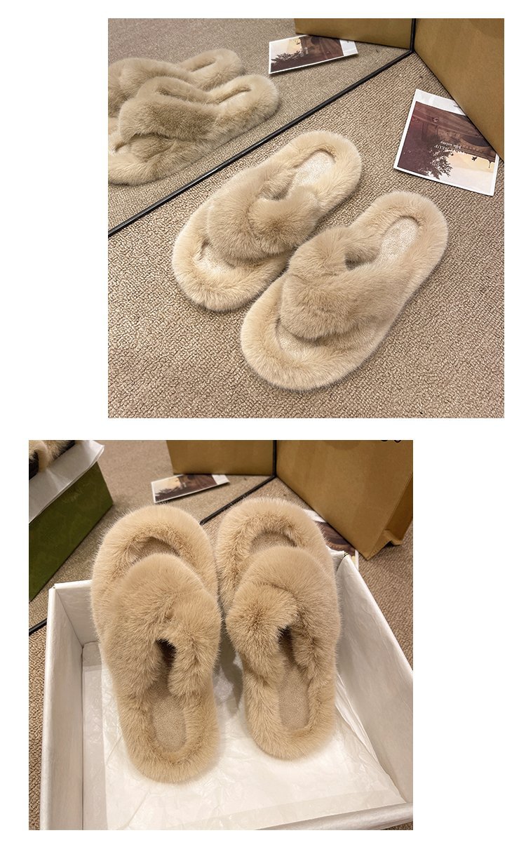 Women's Cozy Plush Open-Toe Flat Slippers detail 19