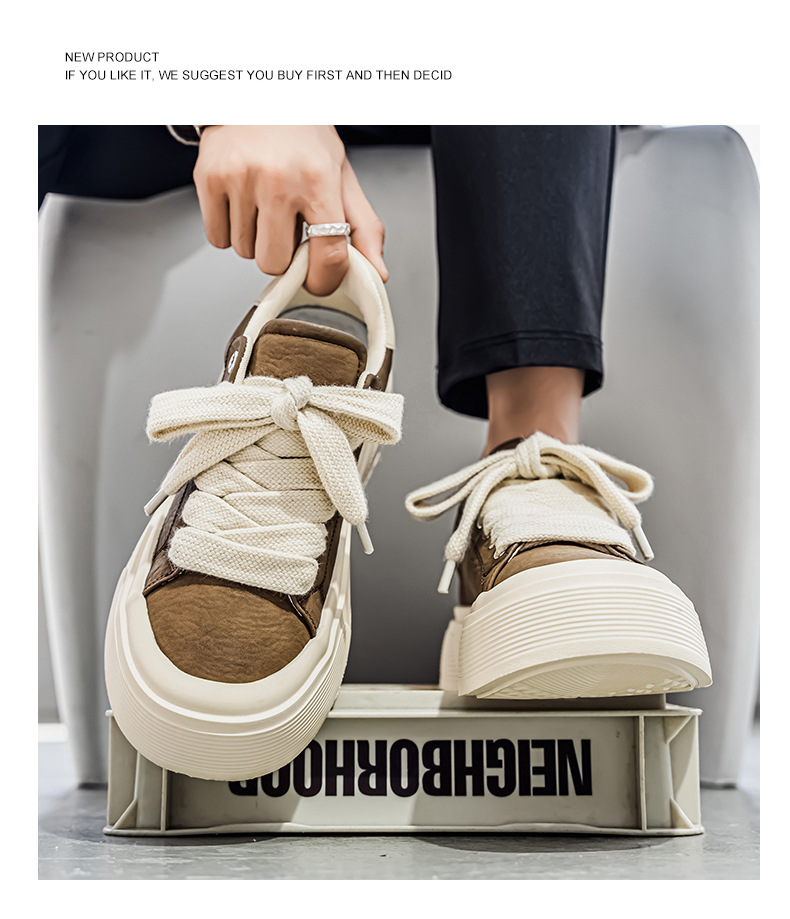 Klobige Plateau-Freizeitschuhe für Herren mit Schnürung detail 20