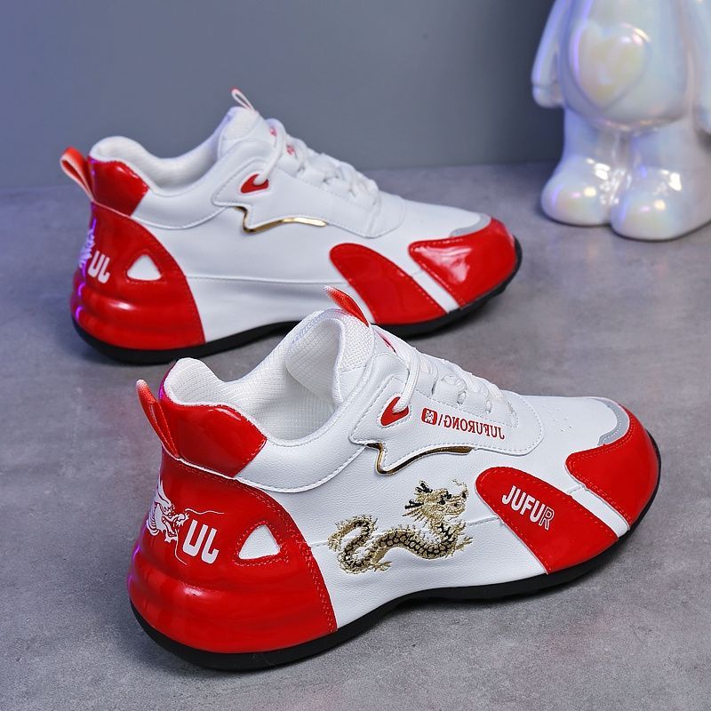 Herren Freizeitschuhe Sneaker zum Schnüren mit Drachenstickerei detail 2