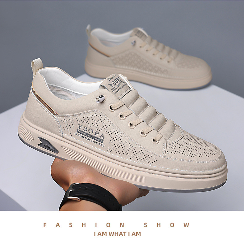 Atmungsaktive Herren-Freizeitschuhe mit Perforation & Schnürung detail 7