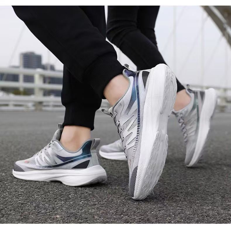 Men's Breathable Mesh Lace-Up Running Shoes detail 8