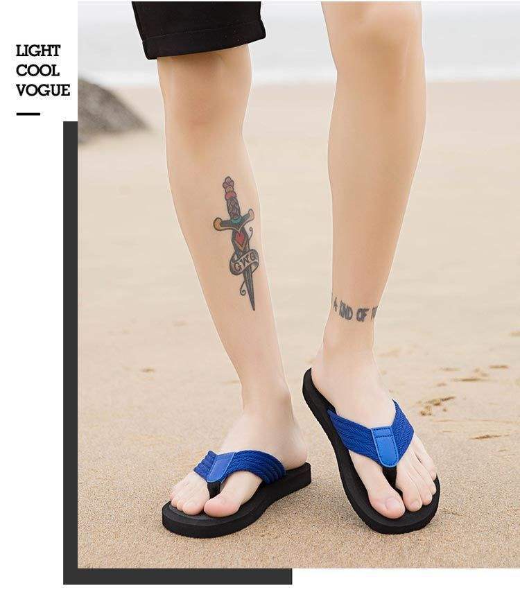 Men's Lightweight Braided Strap Beach Flip-Flops detail 13