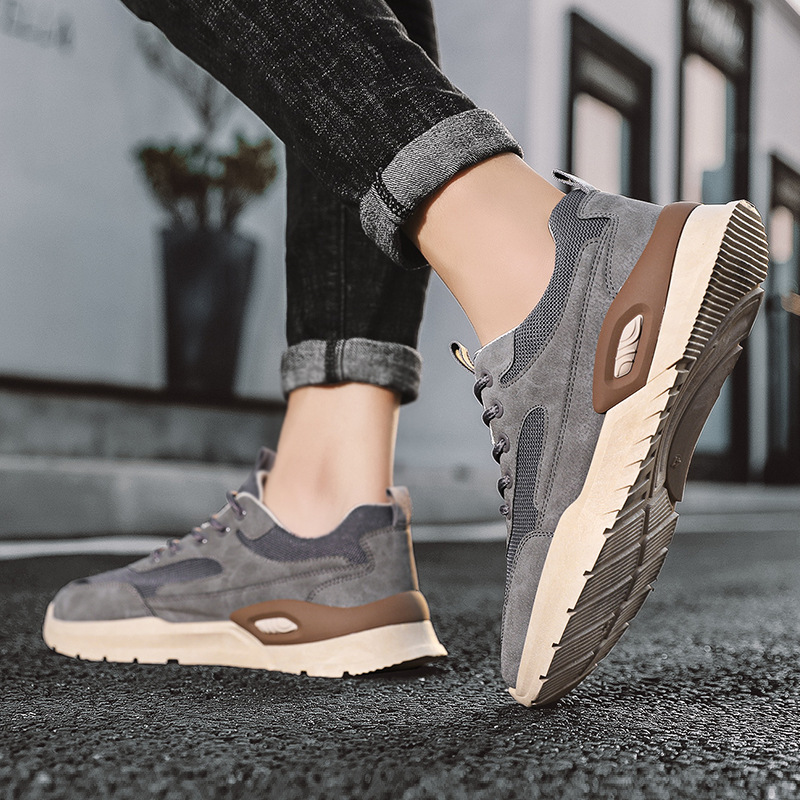 Ademende mesh casual herensneakers met vetersluiting detail 3