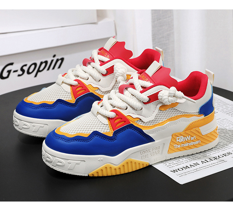 Men's Breathable Colorblock Lace-Up Casual Shoes detail 17