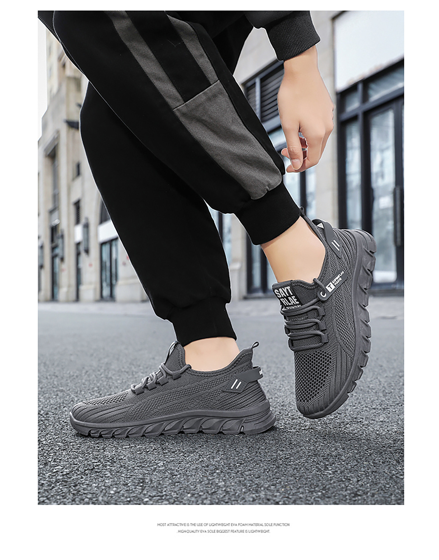 Lichte en ademende mesh hardloopschoenen voor heren detail 7