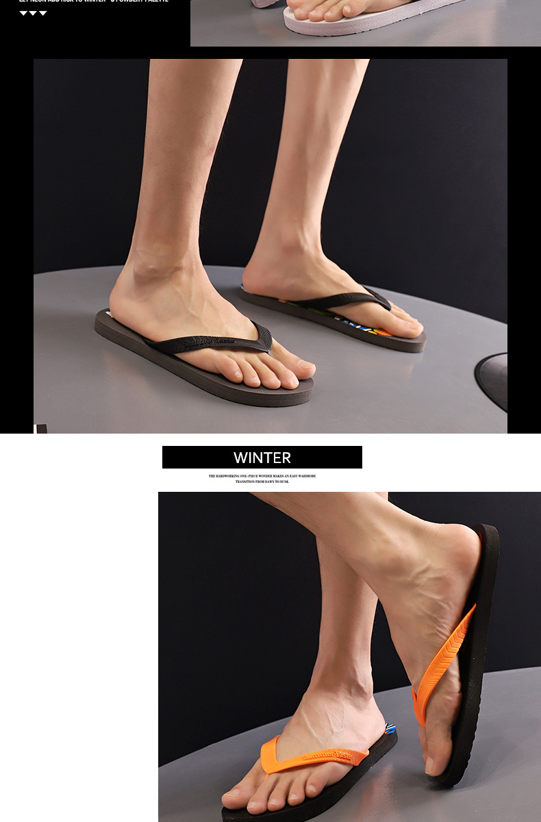 Unisex Lightweight Graphic-Print Beach Flip-Flops detail 6