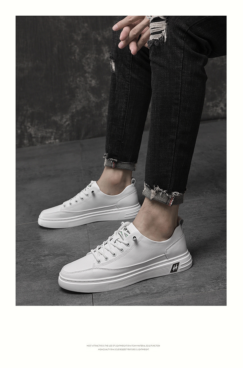 Men's Breathable Leather Lace-Up Casual Shoes detail 1