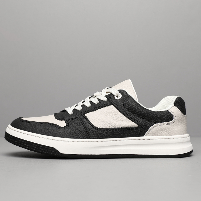 Men's Leather Colorblock Lace-Up Casual Shoes 3