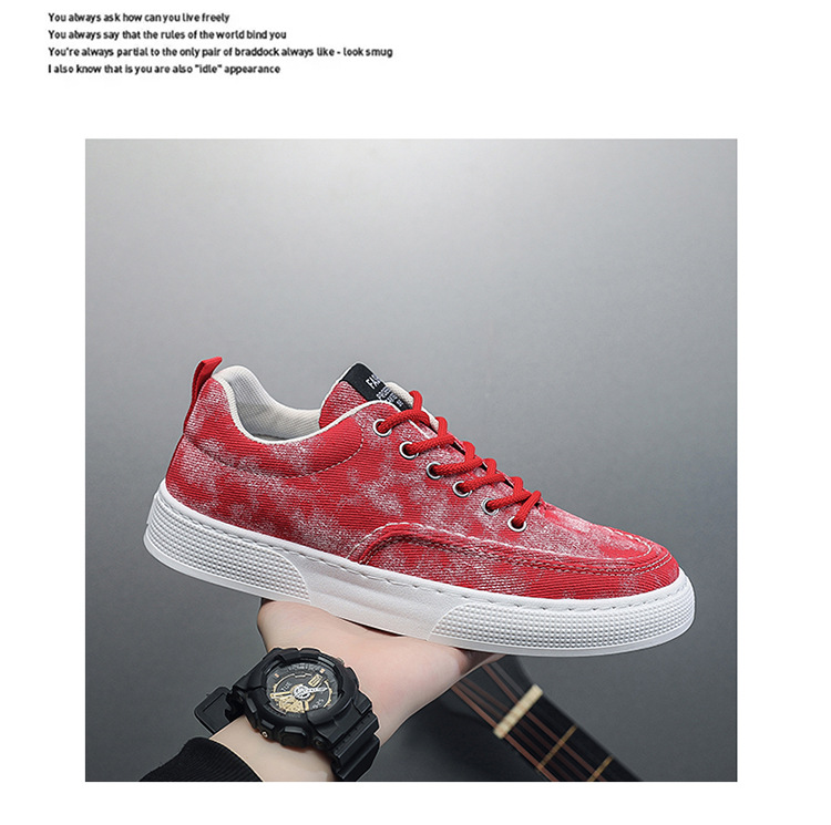 Men's Breathable Canvas Lace-Up Platform Casual Shoes detail 16