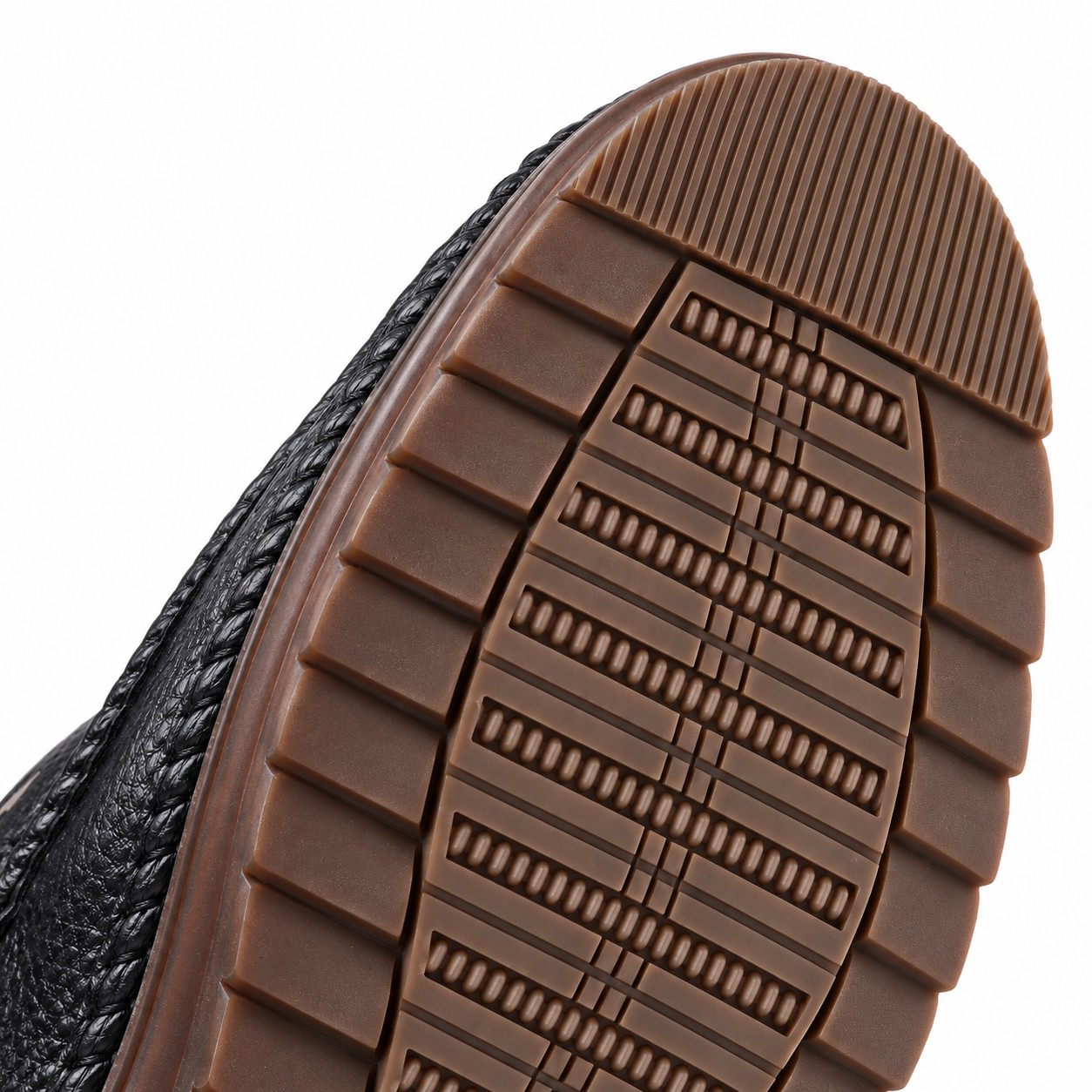 Men's Full-Grain Leather Elastic-Gore Slip-On Casual Shoes 9