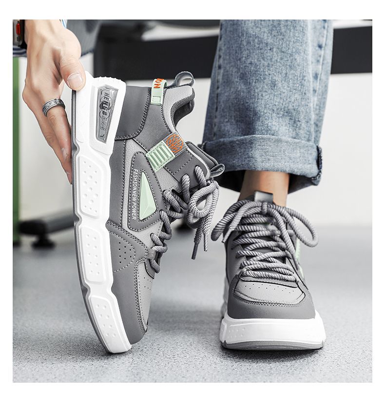 Men's Colorblock Cushioned Lace-Up Casual Shoes detail 15